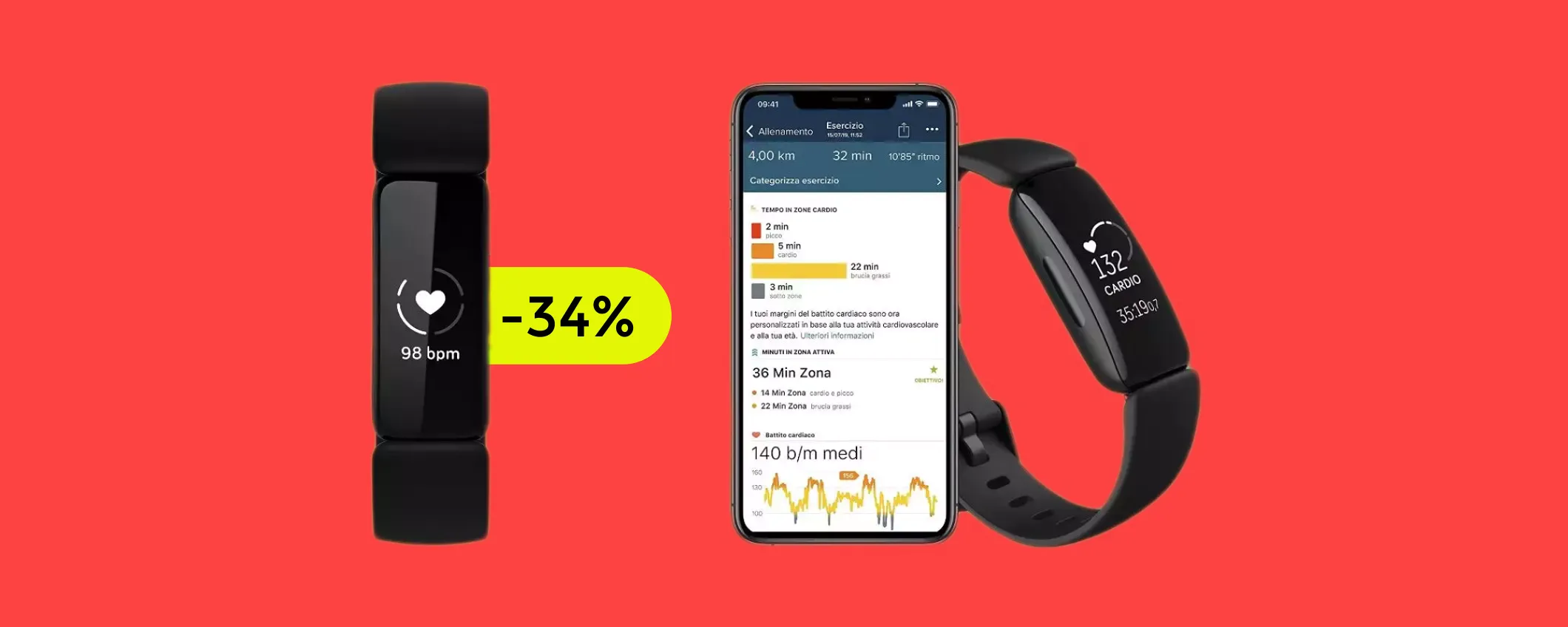 Fitbit Inspire 2 con cardiofrequenzimetro: un AFFARE a soli 65€