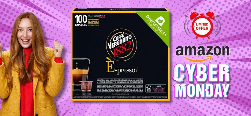 AMAZON l'ha fatto: 100 capsule Caffè Vergnano Nespresso a prezzo PAZZO