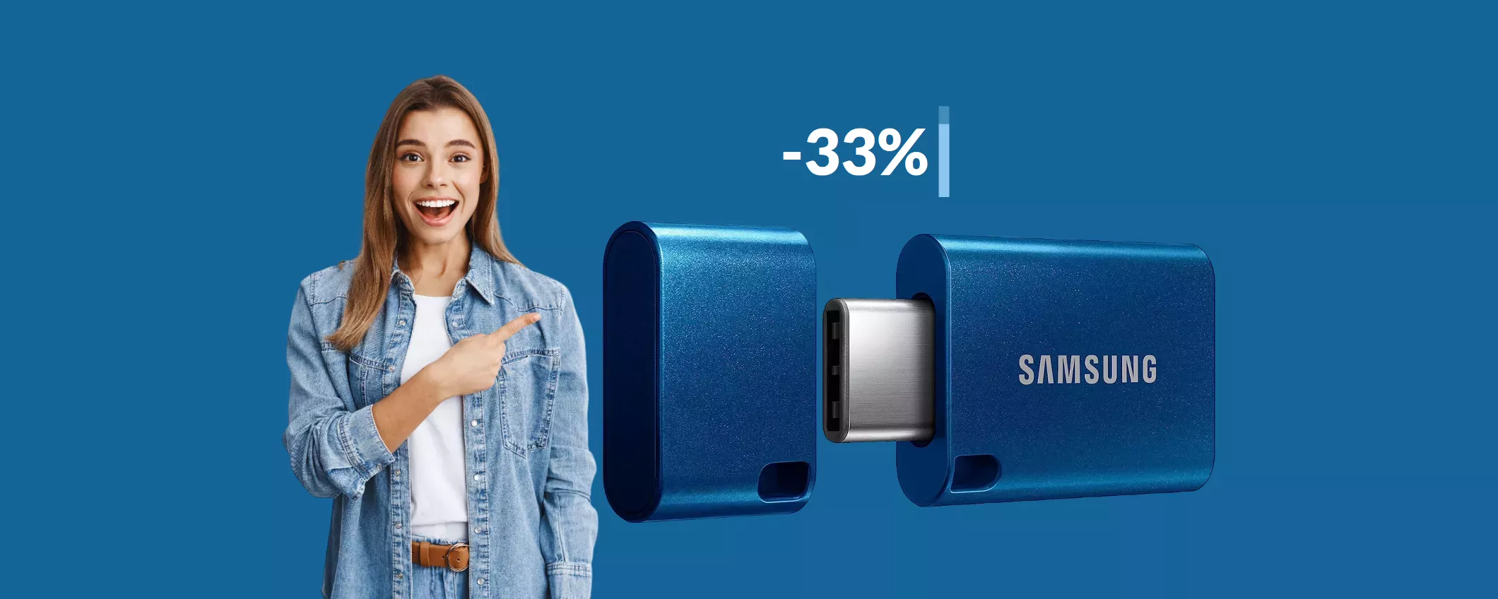 Chiavetta USB C Samsung 128GB: velocità SBALORDITIVA (26€)
