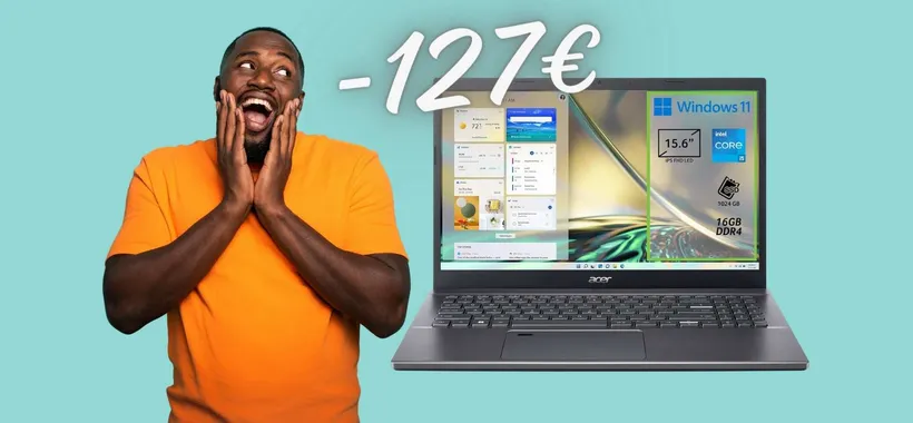 Acer Aspire 5 a 127€ in MENO su Amazon: i5, 16GB di RAM e SSD da 1TB