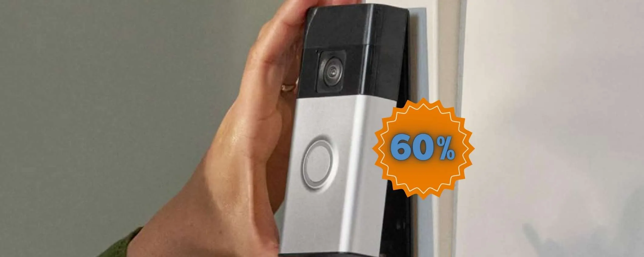 Citofono su smartphone con Ring Video Doorbell: senza fili in sconto 60%