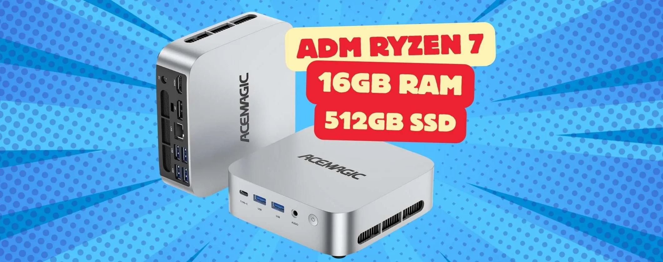 Occupa pochissimo spazio ed è potentissimo: Mini PC con Ryzen 7 a 431€