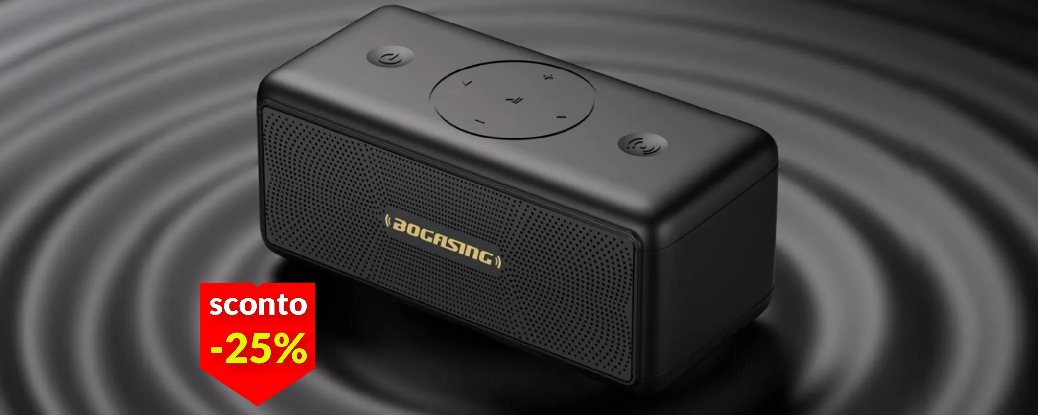Cassa Bluetooth in sconto a 55€: musica pazzesca per 30h, è anche impermeabile