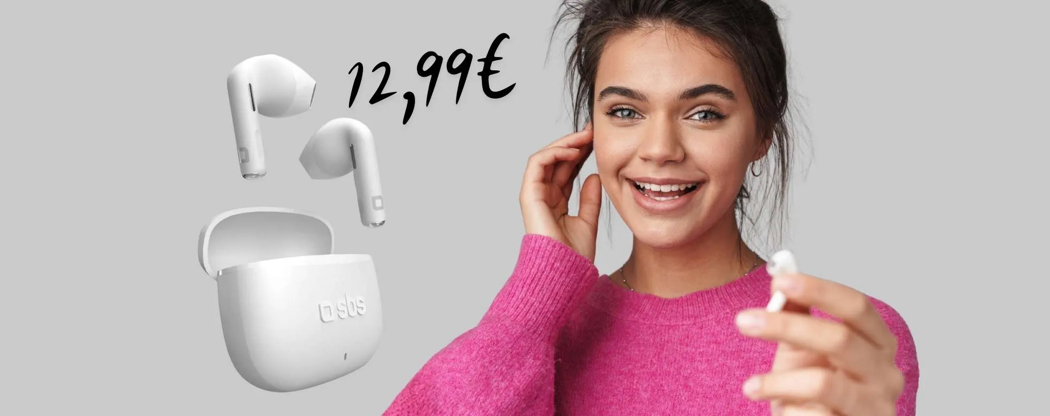 Auricolari wireless bellissimi, comodi e performanti a soli 12,99€ su Amazon
