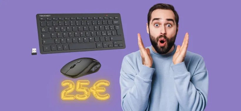 Tastiera e mouse wireless in un bundle a soli 25€ su Amazon, vero affare
