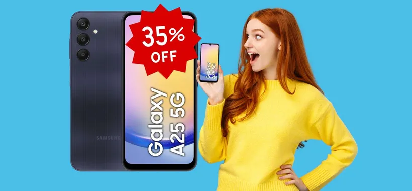 Samsung Galaxy A25 5G da 128GB con Android 14 al 35% di SCONTO