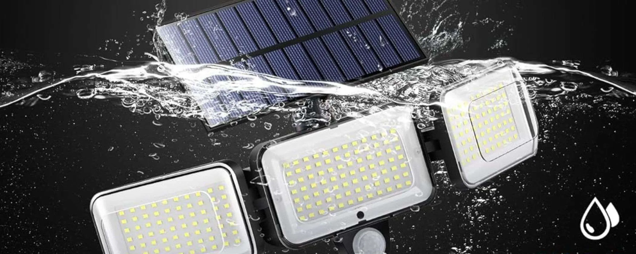 Faro solare con 3 teste orientabili, prezzo SHOCK: luminosità PAZZESCA (13€)