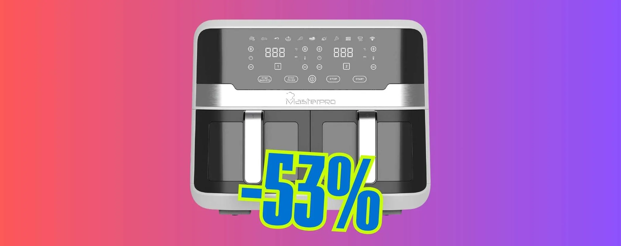 Piatti buoni e meno calorici con la friggitrice ad aria MasterPro Rocket Duo da 9L