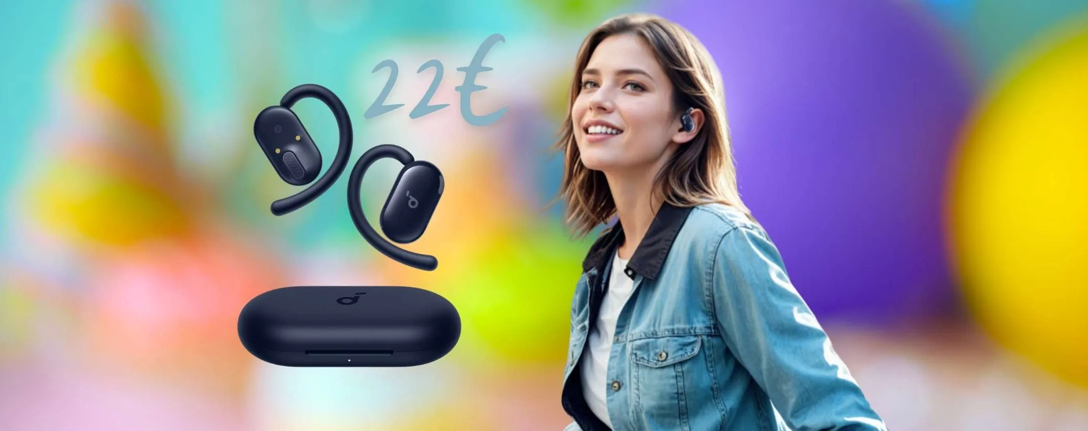 Auricolari wireless SoundCore Anker V20i con gancetti stabili e IP55