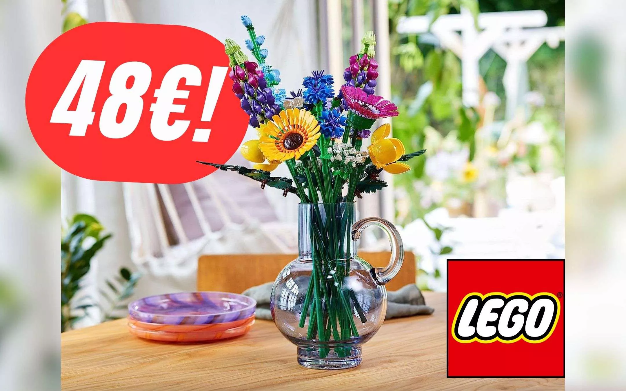 LEGO 10313 Icons Bouquet Fiori Selvatici Finti con Papaveri e Lavanda  Artificiali, Idee Regalo per Uomo o Donna, per Moglie o Marito, Botanical