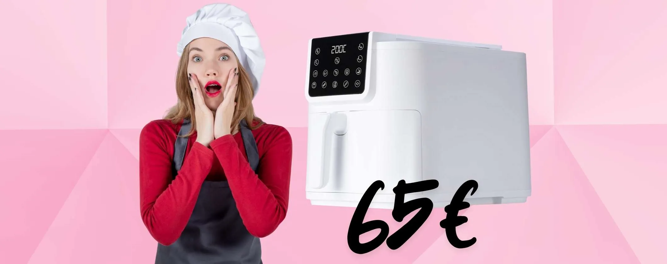 Friggitrice ad aria da 8 Litri con display touch per piatti buoni e sani (65€)