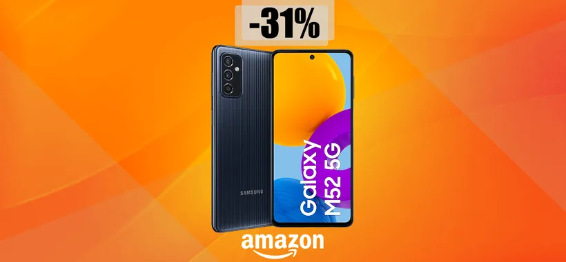 Samsung Galaxy M52 5G: mai uno SCONTO così alto su Amazon (-123€)