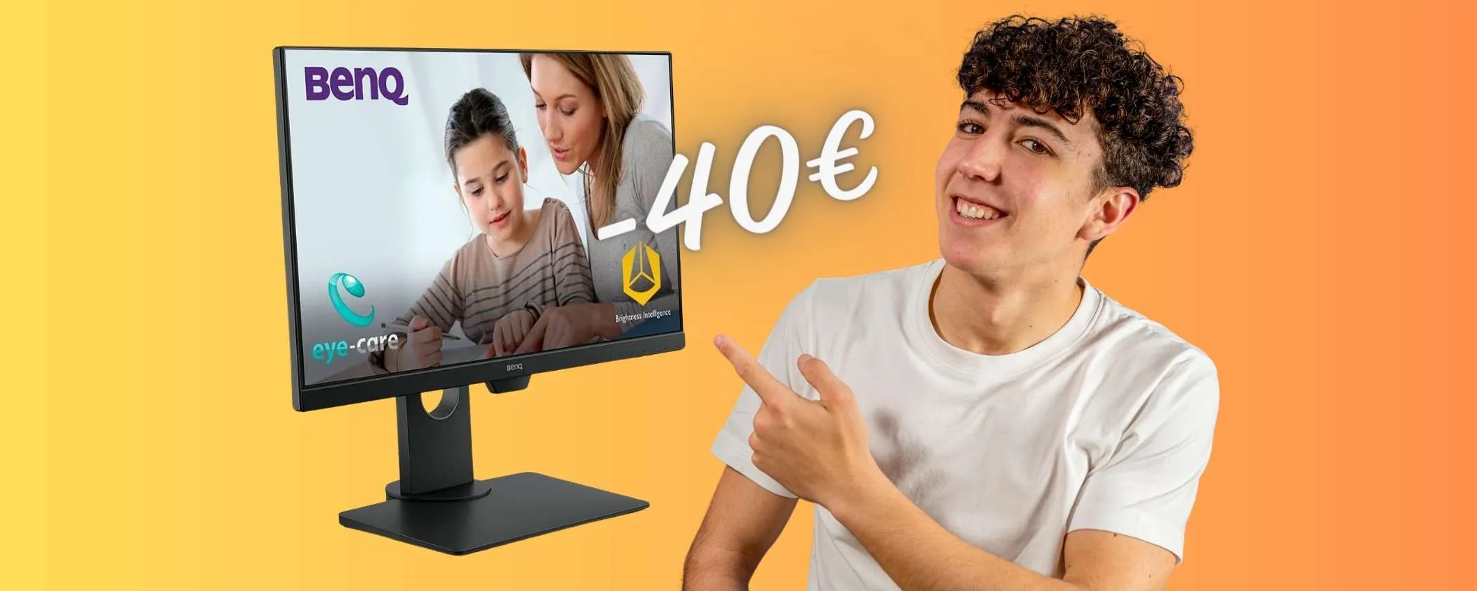 BenQ: monitor FHD con Low Blue Light e refresh rate a 75Hz (-40€)