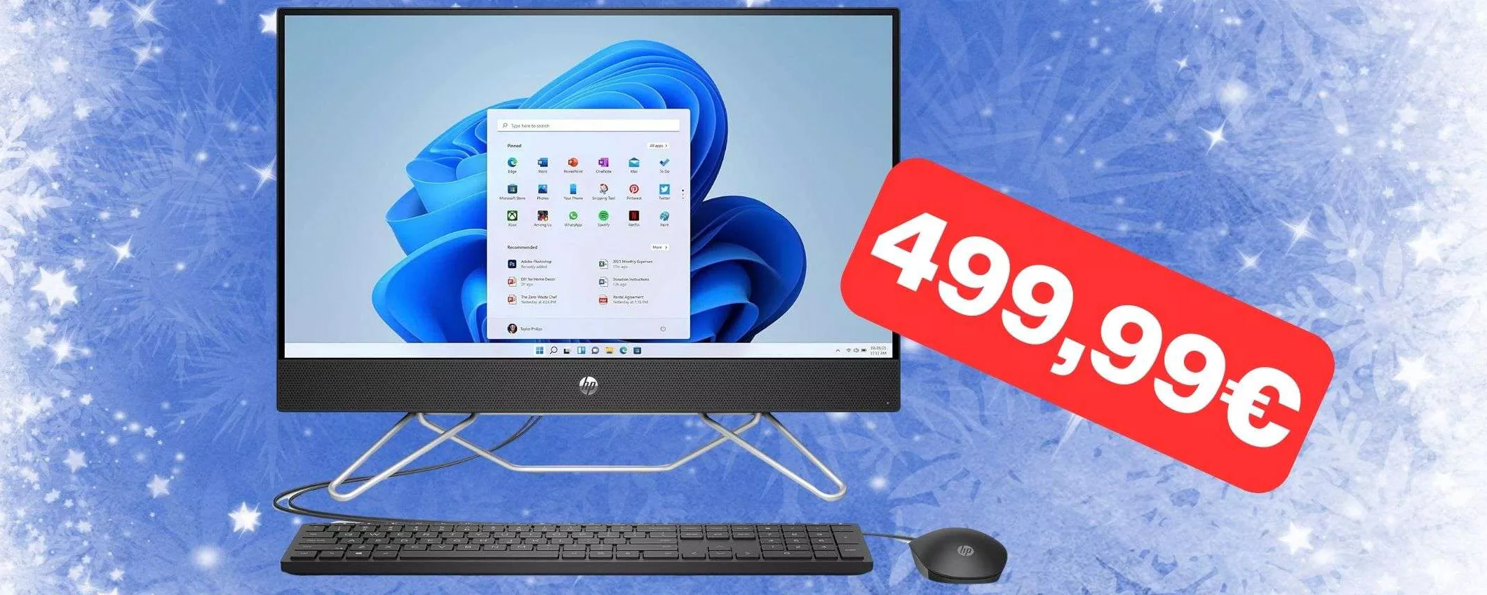 PC Desktop HP All-in-One (i3, 512GB SSD e 8GB RAM) al minimo (-35%)