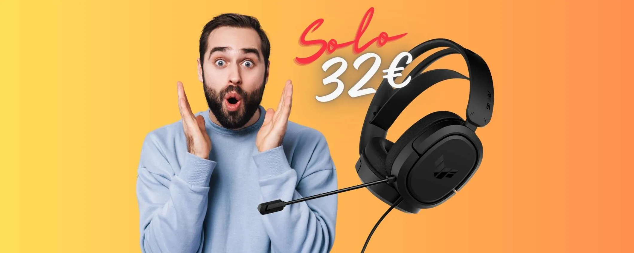 Cuffie Gaming ASUS con microfono e audio surround a soli 32€