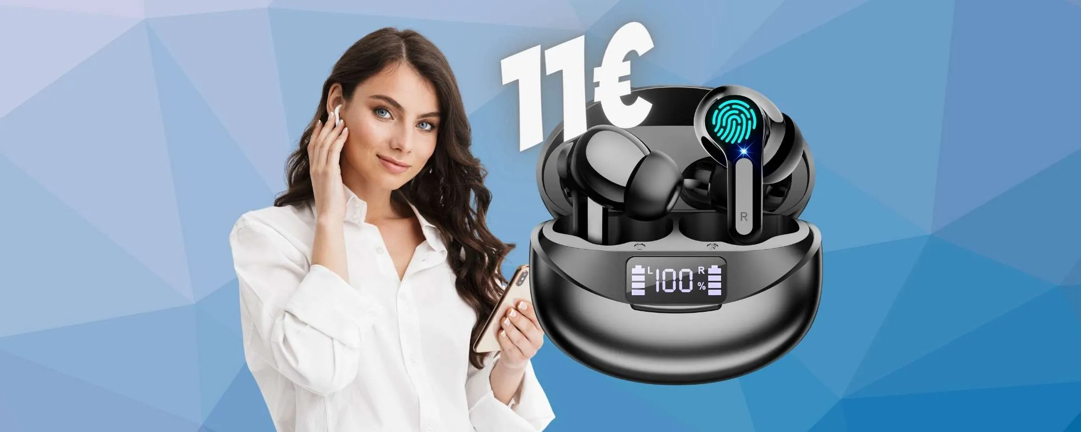Bastano 11€ per questi auricolari wireless SPETTACOLARI, solo Amazon
