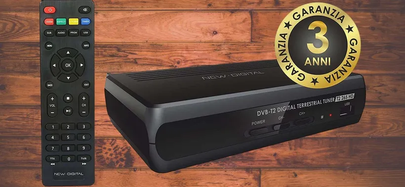 Nuovo digitale terrestre DVB T2: decoder QUALITÀ TOP a 25€