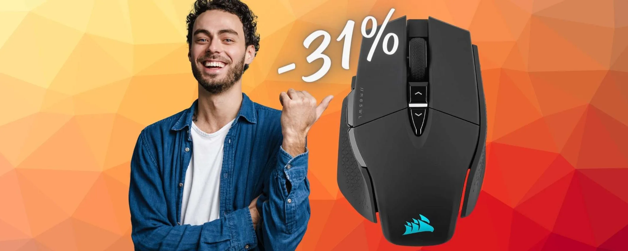 CORSAIR M65: un mouse wireless da gaming PAZZESCO ora al 31% (Amazon)