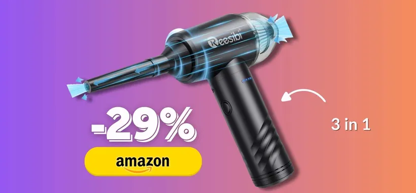 Mini aspirapolvere o compressore portatile? Entrambi e a prezzo regalo