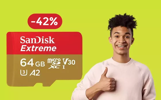 MicroSD SanDisk 64GB al prezzo più basso di sempre: solo 16€