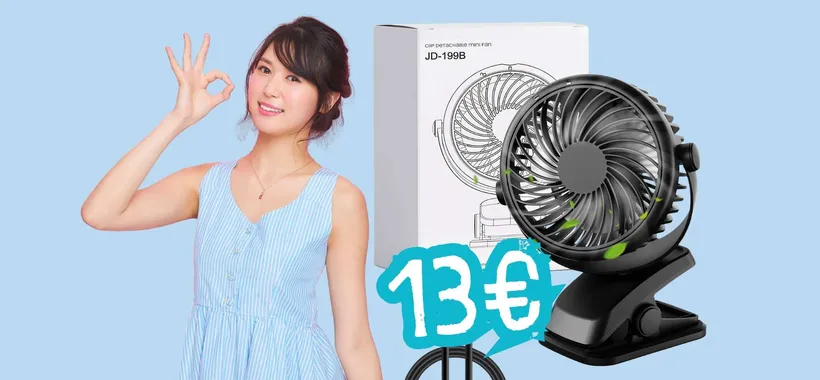 Mini ventilatore portatile con clip e USB a soli 13€ su Amazon