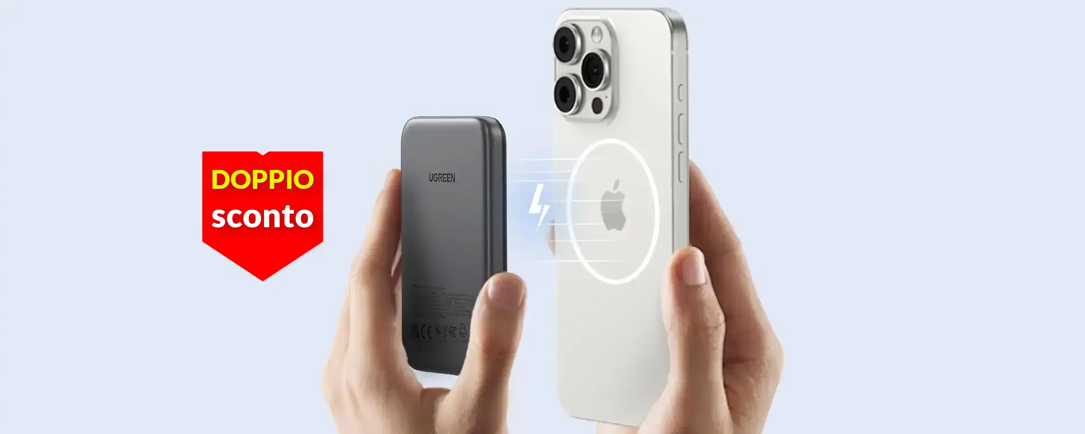 Doppio sconto sulla powerbank magnetica per iPhone: un affare a 21€