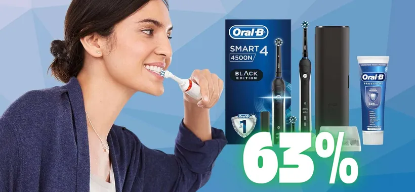 Denti più bianchi in 2 settimane con Oral-B Smart 4, ora in sconto del 63%