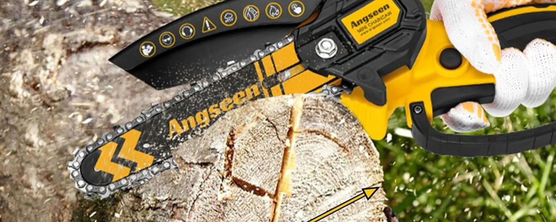 Mini motosega a batteria super accessoriata: attenzione al DOPPIO SCONTO su Amazon