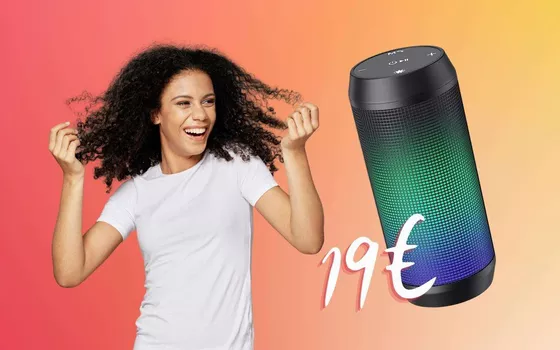 Speaker Bluetooth portatile con LED colorati a 19€ su Amazon