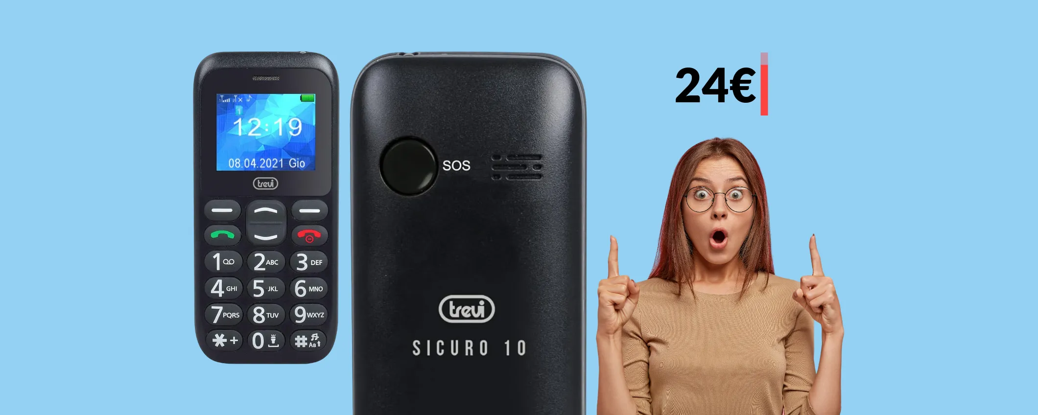 Cellulare Trevi con tasto EMERGENZA a soli 24€: DOPPIO sconto